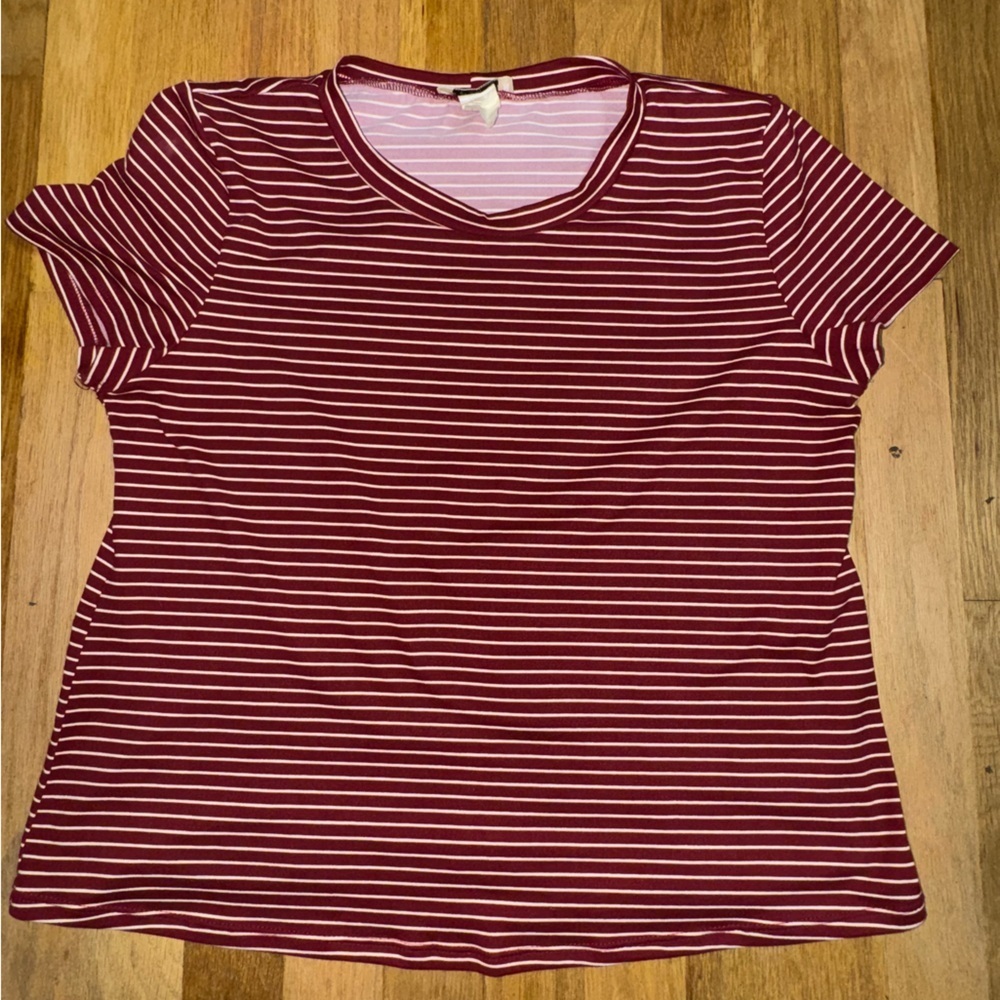 Striped Maroon Women's Top